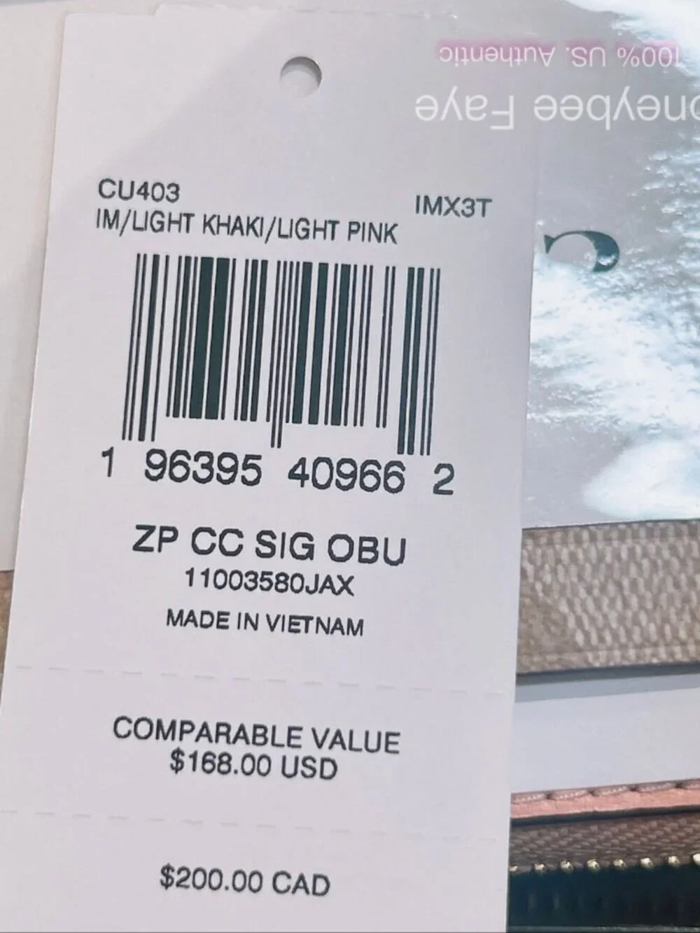 NWT Coach X Observed By Us Zip Card Case In Signature Canvas CU403